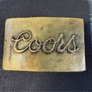 Coors Brass Finish Belt Buckle - Gold Tone